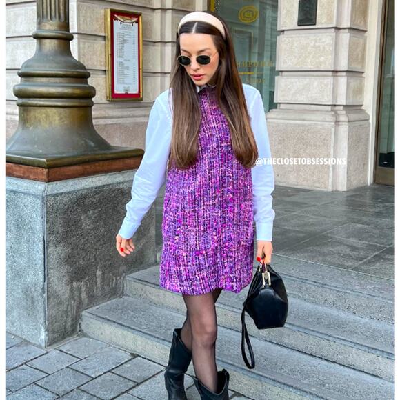 ZARA Mini Dress with Frayed Trims NWT - Picture 10 of 16